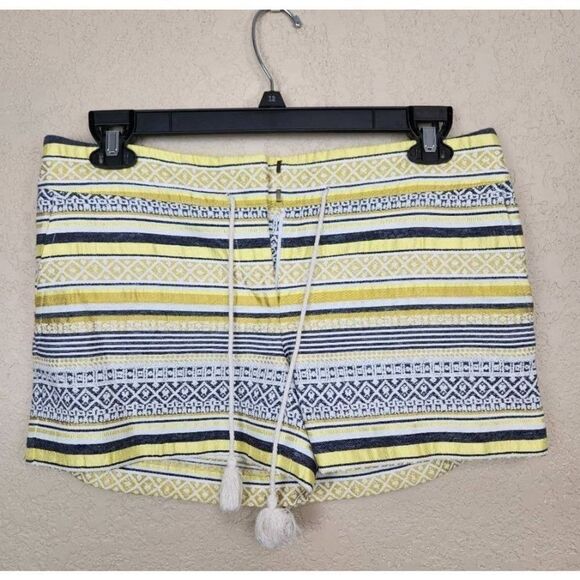 LOFT Yellow Black and Gold Striped Brocade Shorts Size 4 (3570) - Picture 1 of 6